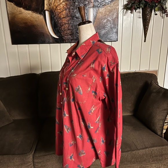 Kyoto Kasuals • Vtg • Large • New • Red • Blouse • Deer/ Bird/ Owl Design - Picture 13 of 15